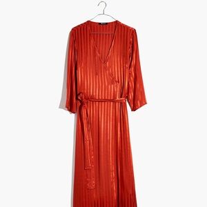 Madewell Satin Robe Wrap Dress